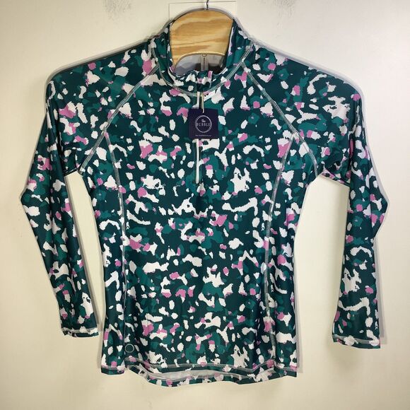 The Bubble Womens Hamilton Long Sleeve 1/2 Zip Top Green Size Medium‎ NWT - Picture 2 of 9